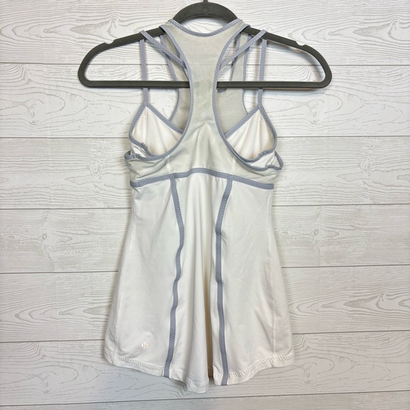 Lululemon White/Gray Workout Tank Top Size 6 - Picture 3 of 6